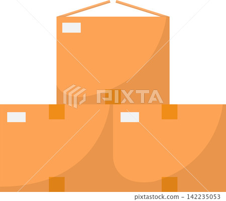Stack of Cardboard Boxes Flat Illustration. Clean Icon Design Element on Isolated White Background Stack of Cardboard Boxes Flat Illustration. Clean Icon Design Element on Isolated White Background 142235053