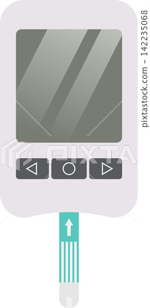 Glucose Meter Test Flat Illustration. Clean Icon Design Element on Isolated White Background Glucose Meter Test Flat Illustration. Clean Icon Design Element on Isolated White Background 142235068