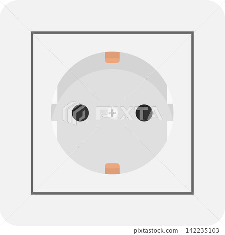 Wall Electrical Outlet Flat Illustration. Clean Icon Design Element on Isolated Transparent Background Wall Electrical Outlet Flat Illustration. Clean Icon Design Element on Isolated Transparent Background 142235103