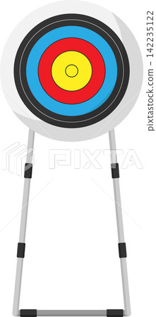 Archery Target Flat Illustration. Clean Icon Design Element on Isolated White Background Archery Target Flat Illustration. Clean Icon Design Element on Isolated White Background 142235122