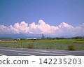 Cumulonimbus and paddy fields 142235203