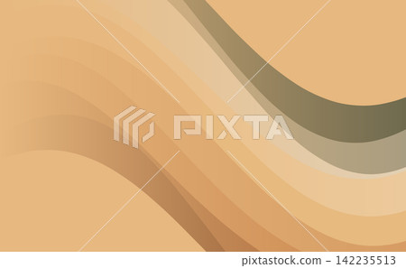 Abstract background with flowing wave lines using a beige and brown gradient. Abstract background with flowing wave lines using a beige and brown gradient. 142235513