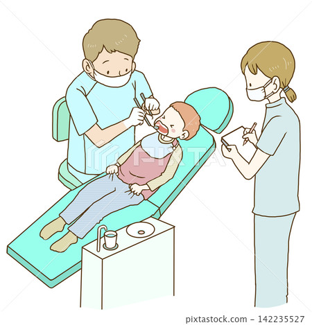 Children receiving dental treatment Children receiving dental treatment 142235527