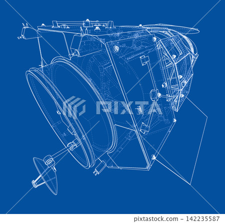 technical blueprint of machinery. Vector technical blueprint of machinery. Vector 142235587