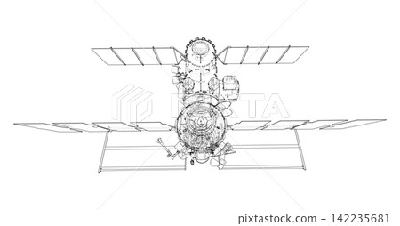 detailed illustration of a space station. Vector detailed illustration of a space station. Vector 142235681