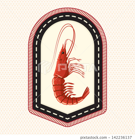 Marine Scout Shrimp Badge, Vintage Embroidery Patch with Red Shrimp Illustration, Nautical Achievement Emblem for Fishing, Scouting and Ocean Adventure Marine Scout Shrimp Badge, Vintage Embroidery Patch with Red Shrimp Illustration, Nautical Achievement Emblem for Fishing, Scouting and Ocean Adventure 142236137