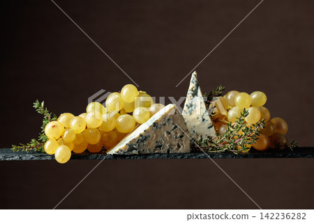 Grapes with blue cheese and thyme. Grapes with blue cheese and thyme. 142236282