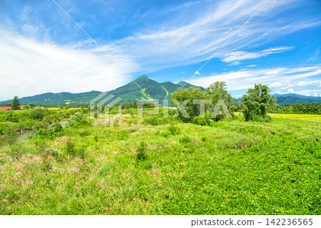 福島縣山郡豬苗代町磐梯山的夏季景色 福島縣山郡豬苗代町磐梯山的夏季景色 142236565