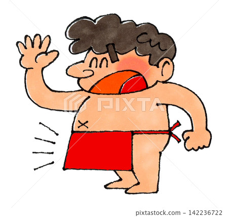 一名身穿紅色纏腰布的男子 一名身穿紅色纏腰布的男子 142236722