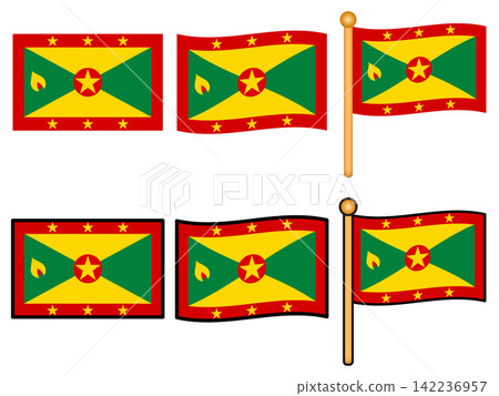 Grenada flag illustration set Grenada flag illustration set 142236957