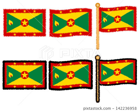 Grenada flag illustration set 2 Grenada flag illustration set 2 142236958