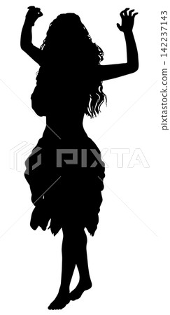 Silhouette of Abstract Dancing Woman Silhouette of Abstract Dancing Woman 142237143