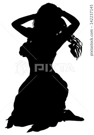 Silhouette of Abstract Dancing Woman Silhouette of Abstract Dancing Woman 142237145