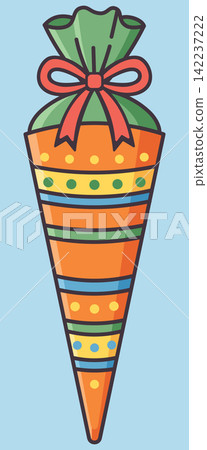Traditional School Cone with Bow and Stripes Traditional School Cone with Bow and Stripes 142237222