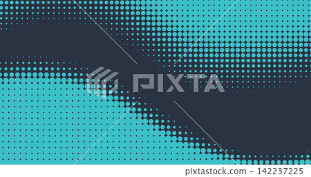 Turquoise Halftone Wave on Navy Background Turquoise Halftone Wave on Navy Background 142237225