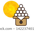 Illustration material of the moon and moon-viewing dumplings 142237401