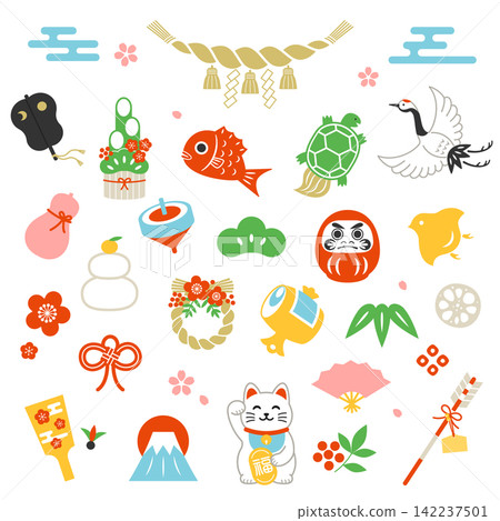 Illustration set of lucky charms 142237501
