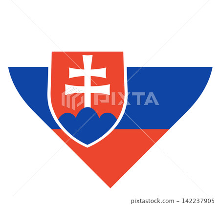 Flag of Slovakia isolated in heart shape. Flag of Slovakia isolated in heart shape. 142237905