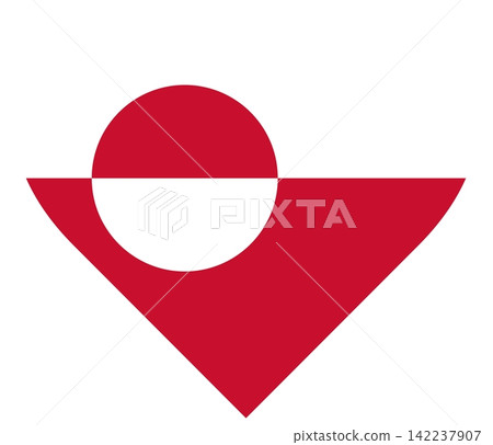 Flag of Greenland isolated in heart shape. Flag of Greenland isolated in heart shape. 142237907