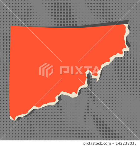 Torn red piece of paper. Gray halftone background. Paper note for text design. Torn red piece of paper. Gray halftone background. Paper note for text design. 142238035