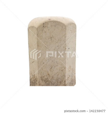 Solid white stone or concrete architectural bollard post with rounded top isolated on white background street barrier sign Solid white stone or concrete architectural bollard post with rounded top isolated on white background street barrier sign 142238477