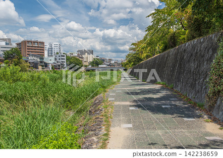 A summer scene along the Kamo River in Kyoto City. A summer scene along the Kamo River in Kyoto City. 142238659