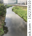 冬日稻田小徑和白雪皚皚的山峰 142239010
