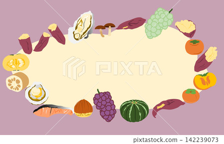 Autumn taste frame illustration Autumn taste frame illustration 142239073