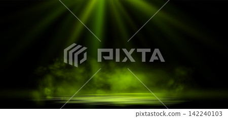 Realistic lime green smoke or haze, overlay overlay effect on a dark background, magic fog, vapor on floor. Abstract vector illustration Realistic lime green smoke or haze, overlay overlay effect on a dark background, magic fog, vapor on floor. Abstract vector illustration 142240103