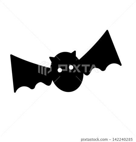 Black bat icon with white/round eyes; suitable for Halloween, animals, creepy, cute, scary, monsters, etc. Black bat icon with white/round eyes; suitable for Halloween, animals, creepy, cute, scary, monsters, etc. 142240285