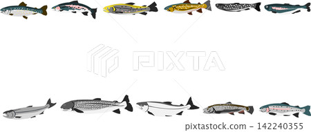 Fish frame illustration Fish frame illustration 142240355