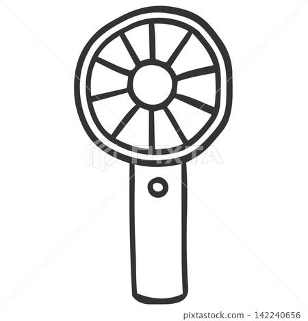 Simple handheld fan illustration (line drawing) Simple handheld fan illustration (line drawing) 142240656