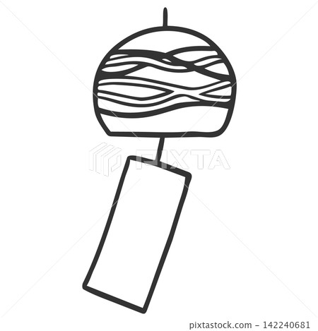 Simple wind chime illustration (line drawing) Simple wind chime illustration (line drawing) 142240681