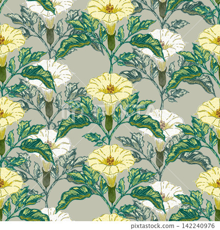 seamless pattern with yellow flowers seamless pattern with yellow flowers 142240976