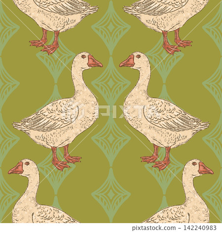 seamless pattern with decorative birds seamless pattern with decorative birds 142240983