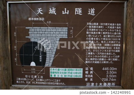 一塊介紹天城山隧道(指定重要文化財產)的資訊牌。 一塊介紹天城山隧道(指定重要文化財產)的資訊牌。 142240991