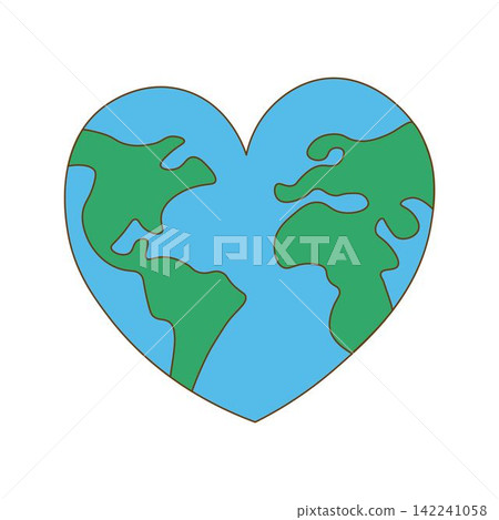 Happy Earth Day. Design with a heart shaped world globe design Happy Earth Day. Design with a heart shaped world globe design 142241058