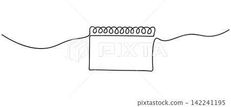 Loose-leaf calendar continuous line drawing. Organizer concept. Time planer concept 142241195