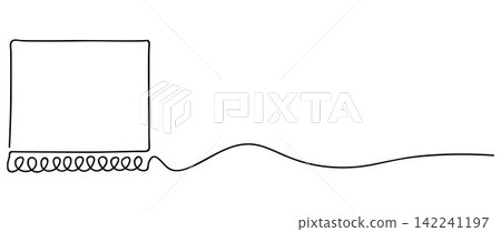 Loose-leaf calendar continuous line drawing. Organizer concept. Time planer concept Loose-leaf calendar continuous line drawing. Organizer concept. Time planer concept 142241197