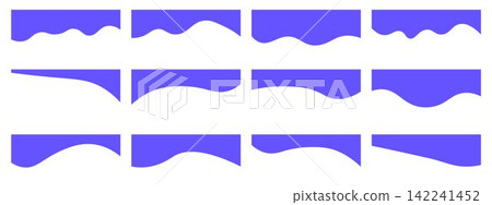 Collection of dividers shape templates. Modern separator header for website and app. Curve lines, wave collection of abstract design element for top and bottom page web site Collection of dividers shape templates. Modern separator header for website and app. Curve lines, wave collection of abstract design element for top and bottom page web site 142241452