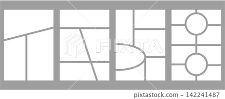 Set of templates minimalistic geometric photo frames. Mood board or photo image layout. Simple trendy geometric design Set of templates minimalistic geometric photo frames. Mood board or photo image layout. Simple trendy geometric design 142241487