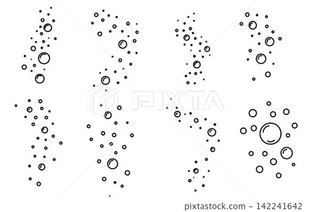 Air bubbles black outline element signs. water bubbles icon, gas balloons, water doodle flat vector, for patterns, card Air bubbles black outline element signs. water bubbles icon, gas balloons, water doodle flat vector, for patterns, card 142241642