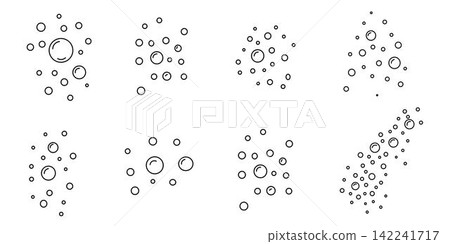 Air bubbles black outline element signs. water bubbles icon, gas balloons, water doodle flat vector, for patterns, card Air bubbles black outline element signs. water bubbles icon, gas balloons, water doodle flat vector, for patterns, card 142241717