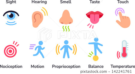 Human senses icon set Human senses icon set 142241761