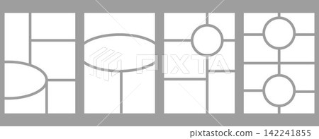 Set of templates minimalistic geometric photo frames. Mood board or photo image layout. Simple trendy geometric design Set of templates minimalistic geometric photo frames. Mood board or photo image layout. Simple trendy geometric design 142241855