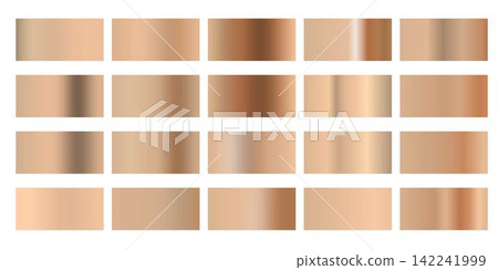 Golden pink gradients set. Metallic gold gradients. Elegant gold red gradients isolated. gold foil texture .golden colour swatches.Set of colors for design,collections Golden pink gradients set. Metallic gold gradients. Elegant gold red gradients isolated. gold foil texture .golden colour swatches.Set of colors for design,collections 142241999