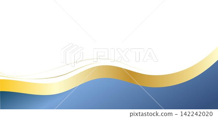 Gold Banner Header Wave Blue and Gold wallapper, background, Modern Gradient Wave Business Corne 142242020