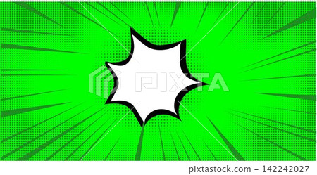 Comic pop art background speed lines halftone dots. Cartoon Vector Illustration on green, Comic pop art background speed lines halftone dots. Cartoon Vector Illustration on green, 142242027