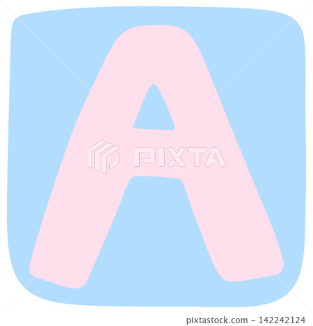 Pastel Pink Letter A on Blue Rounded Square Background Pastel Pink Letter A on Blue Rounded Square Background 142242124