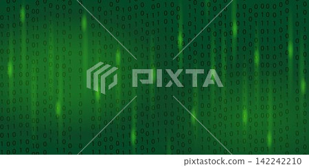 Vector green digital code rain in a matrix inspired futuristic style. High-tech backdrop with glowing binary characters Vector green digital code rain in a matrix inspired futuristic style. High-tech backdrop with glowing binary characters 142242210